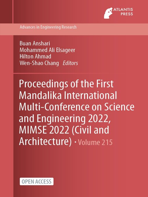 Title details for Proceedings of the First Mandalika International Multi-Conference on Science and Engineering 2022, MIMSE 2022 (Civil and Architecture) by Buan Anshari - Available